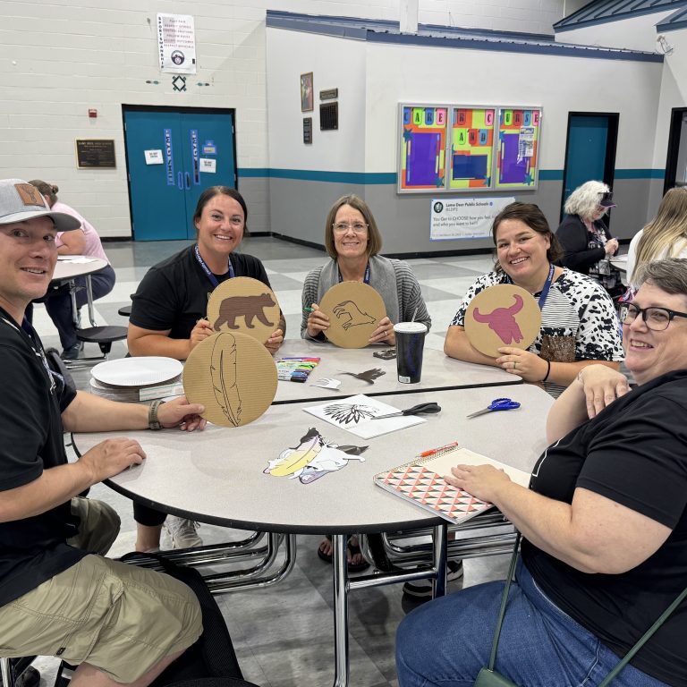 Making family shields with Nikki Barretmelin